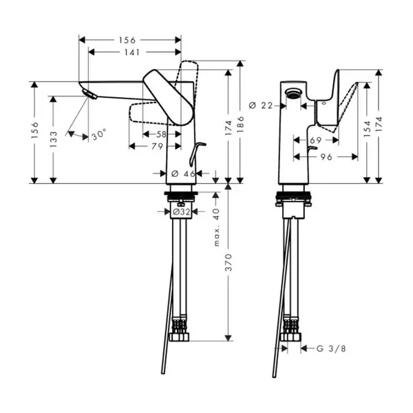Hansgrohe Talis E 150 Змішувач для умивальника, бронза (71754140)