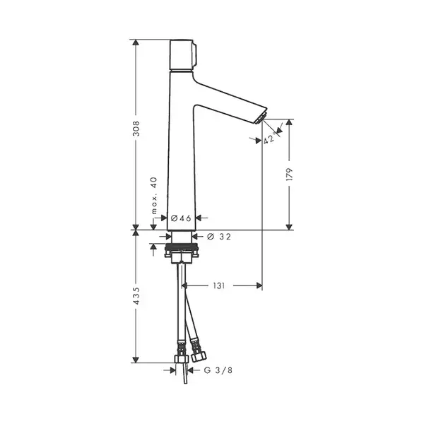 Hansgrohe Talis Select S 190 Змішувач для умивальника, хром (72045000)