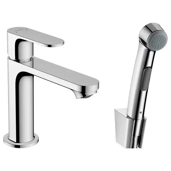 Змішувач для умивальника Hansgrohe Rebris S 110 з гігієнічною лійкою, Chrome (72215000)