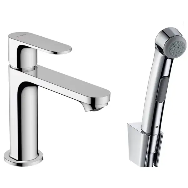 Змішувач для умивальника Hansgrohe Rebris S 110 з гігієнічною лійкою, Chrome (72215000)