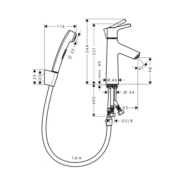 Hansgrohe Talis Select S Змішувач для умивальника, хром (72290000)