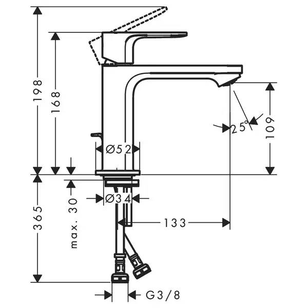 Hansgrohe Rebris S Змішувач для умивальника, чорний (72517670)