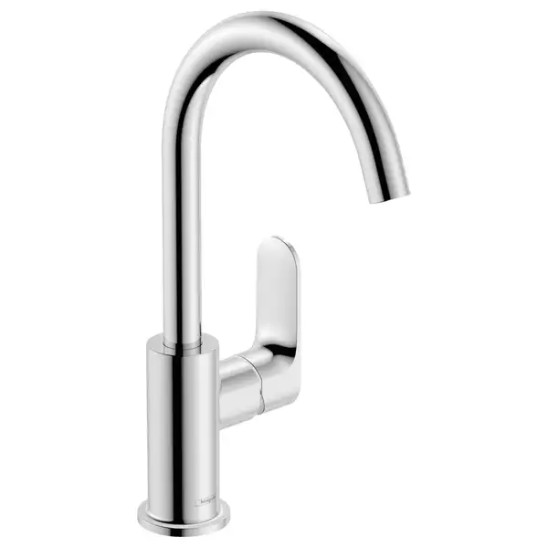 Смеситель для раковины высокий 210 Hansgrohe Rebris S (цвет - хром), с донным клапаном 72536000