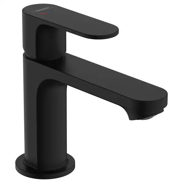 Смеситель для раковины 80 CoolStart Hansgrohe Rebris S (цвет - чёрный матовый), с металлическим донным клапаном 72584670