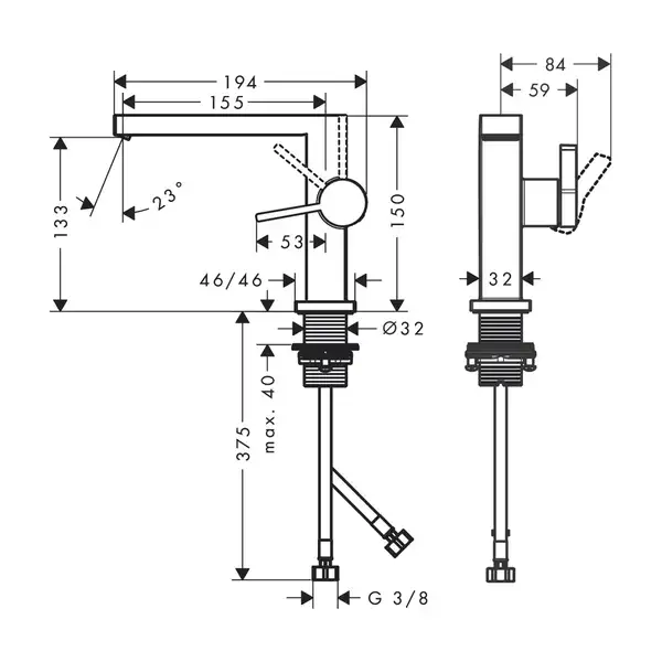 Hansgrohe Tecturis E Змішувач для раковини, білий мат (73020700)