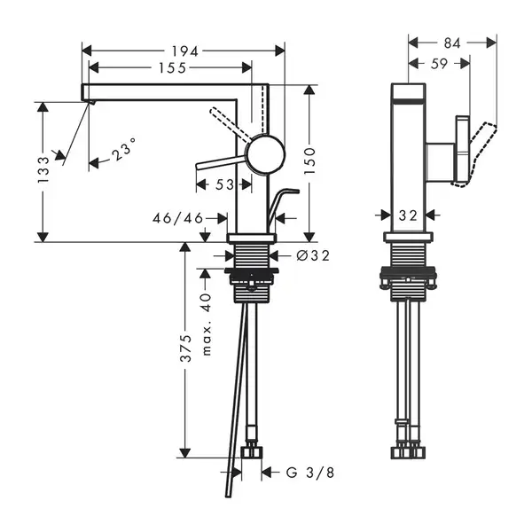 Hansgrohe Tecturis E Змішувач для раковини, бронза (73023140)