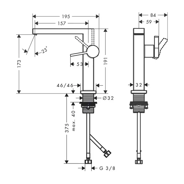Hansgrohe Tecturis E Змішувач для раковини, хром (73040000)