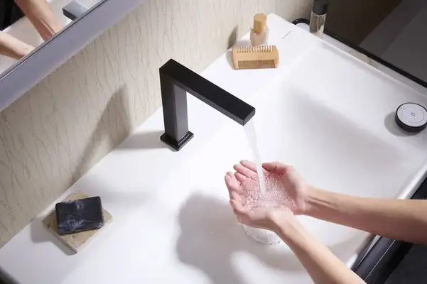 Змішувач для раковини 150 CoolStart EcoSmart+ Hansgrohe Tecturis E (колір - чорний матовий), з донним клапаном 73053670