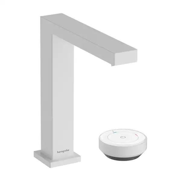 Змішувач для раковини 150 CoolStart EcoSmart+ Hansgrohe Tecturis E (колір - білий матовий), з донним клапаном 73053700
