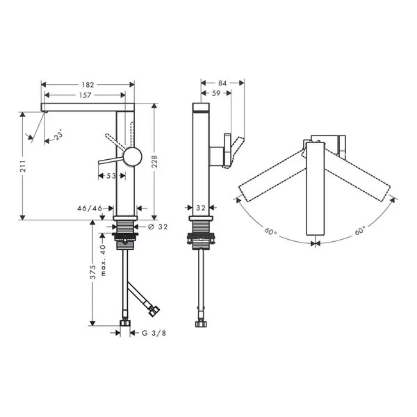 Hansgrohe Tecturis E Змішувач для раковини, чорний матовий (73060670)