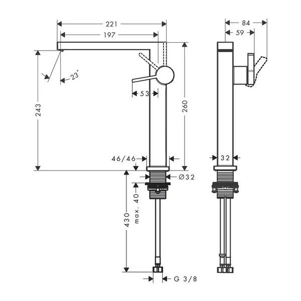 Hansgrohe Tecturis E Змішувач для раковини, шліф. бронза (73070140)