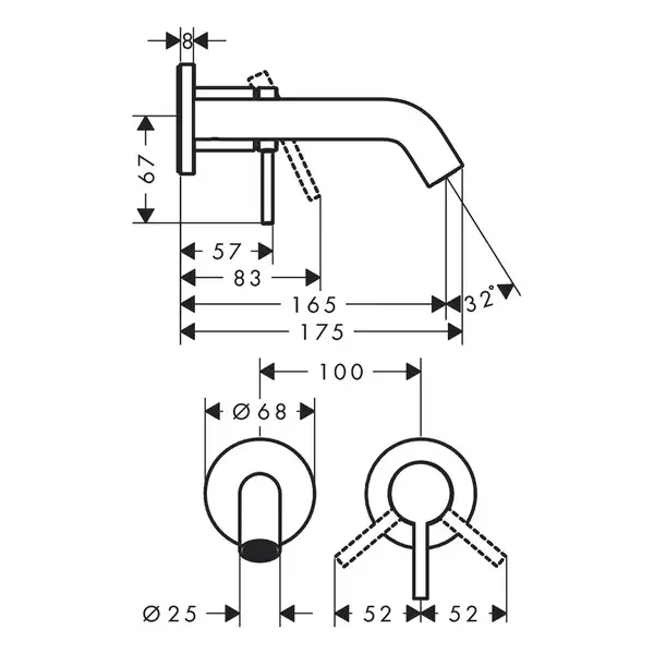 HANSGROHE Tecturis S Змішувач для раковини, білий матовий (73350700)