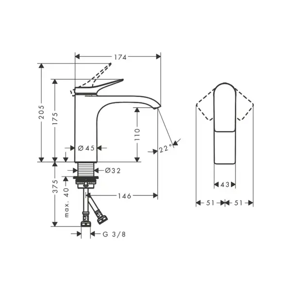 Змішувач для умивальника Hansgrohe Vivenis 110, білий матовий (75022700)