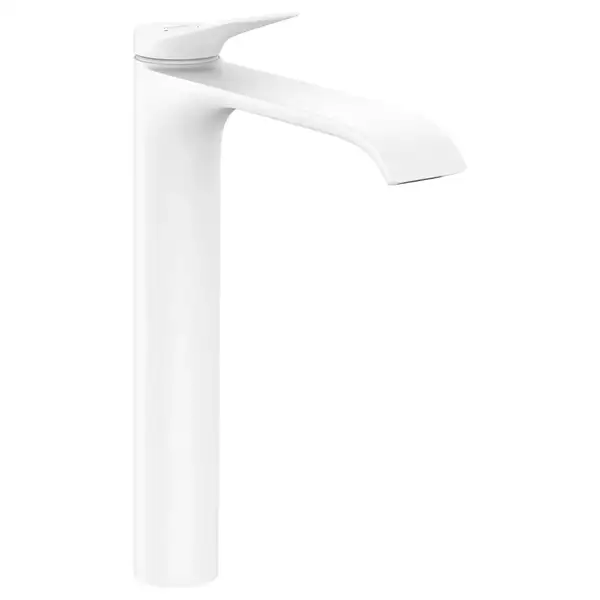 Смеситель для раковины высокий Hansgrohe Vivenis (цвет - белый матовый), без донного клапана (75042700) фото 1 Aquada.com.ua