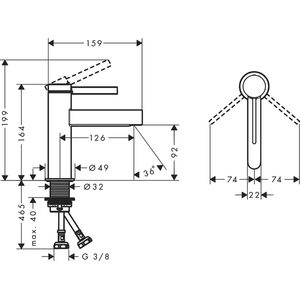 Hansgrohe Finoris 100 Змішувач для умивальника, хром (76010000)