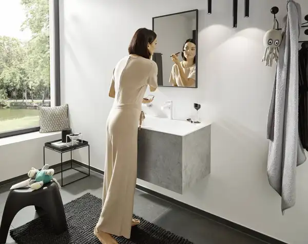 Смеситель для раковины Hansgrohe Finoris (цвет - белый матовый), с донным клапаном Push Open (76023700) фото 3 Aquada.com.ua