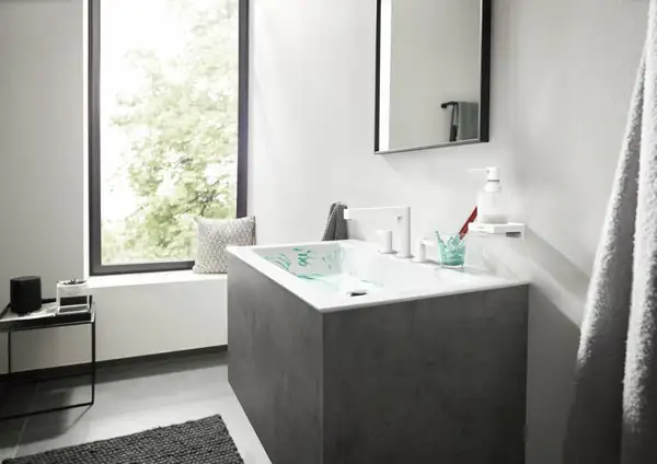 Смеситель для раковины Hansgrohe Finoris (цвет - белый матовый), с донным клапаном Push Open (76033700) фото 3 Aquada.com.ua