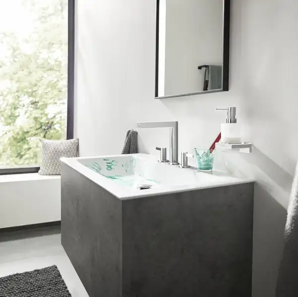 Змішувач для умивальника Hansgrohe Finoris 160 на 3 отвори з донним клапаном Push-Open, хром (76034000)