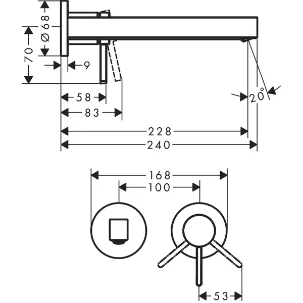 Hansgrohe Finoris 225 Змішувач для умивальника, чорний матовий (76050670)