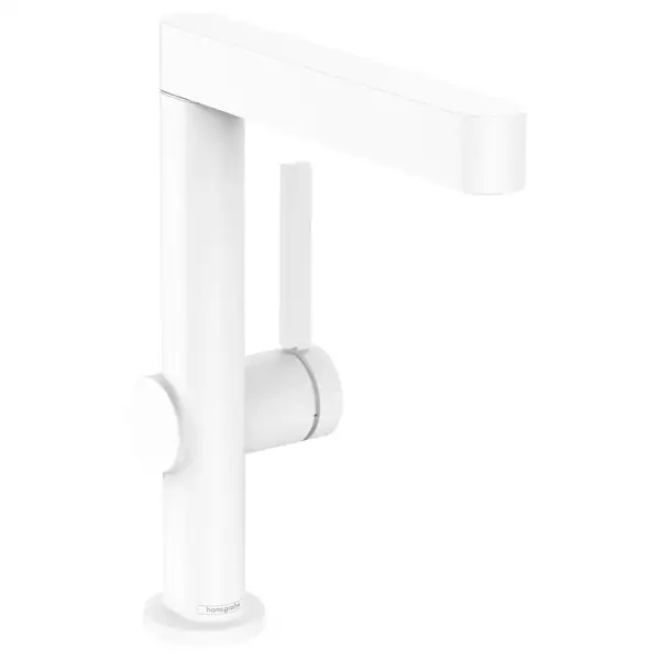 Смеситель для раковины высокий Hansgrohe Finoris (цвет - белый матовый), с донным клапаном Push Open (76060700) фото 1 Aquada.com.ua