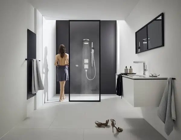 Смеситель для раковины высокий, с вытяжным душем, 2 вида струи Hansgrohe Finoris (цвет - хром), с донным клапаном Push Open (76063000) фото 4 Aquada.com.ua