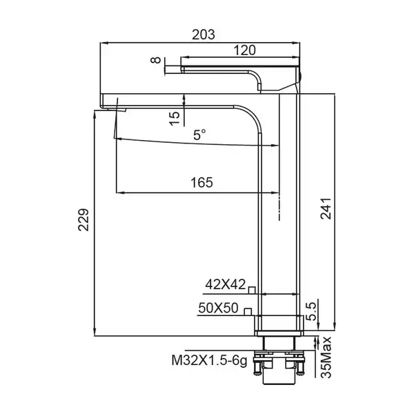 KOER KB-11009-05 Смеситель для умывальника, черный (KR3501)
