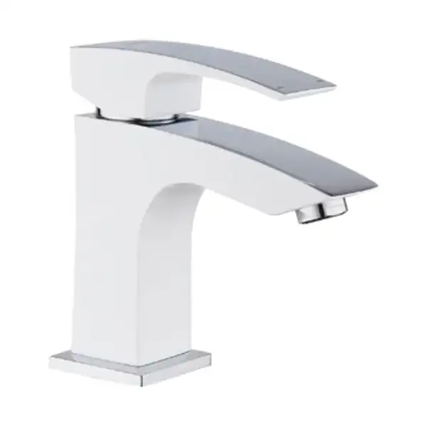 KOER KB-10007-04 Смеситель для умывальника, хром+белый (KR5149)
