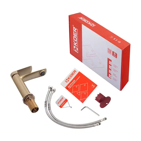 KOER KB-10028-12 Смеситель для умывальника, хром (KR5291)