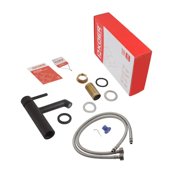 KOER KB-10029-05 Смеситель для умывальника, черный (KR5487)