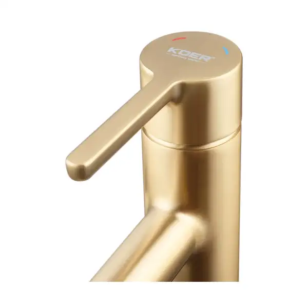 KOER KB-10029-12 Смеситель для умывальника, матовое золото (KR5501)