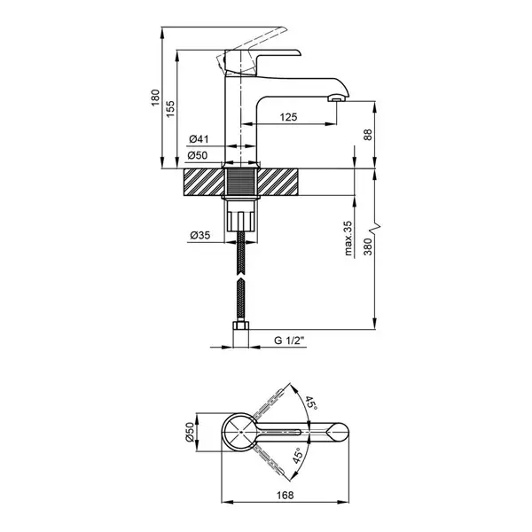 Смеситель для раковины Qtap Grand BCR 001F (QTGRABCR001F) фото 2 Aquada.com.ua