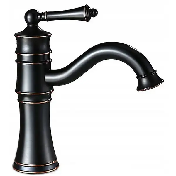 Смеситель для раковины (умывальника) REA VINTAGE OLD BLACK черный низкий (REA-B0226)