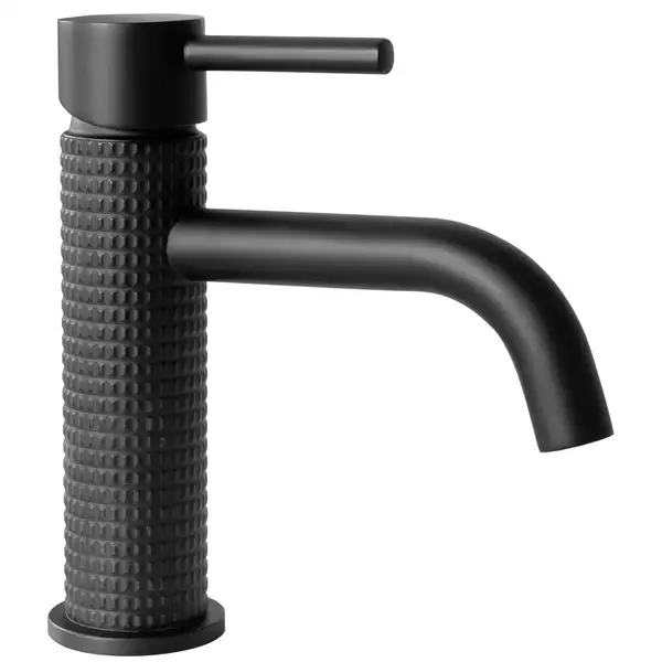 Смеситель для раковины (умывальника) REA GUSTO ONE BLACK MAT черный низкий (REA-B1654)
