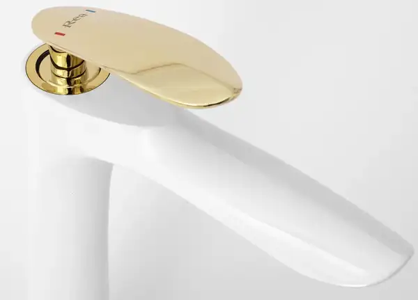 Смеситель для раковины (умывальника) REA ORBIT WHITE GOLD высокий (REA-B2053)