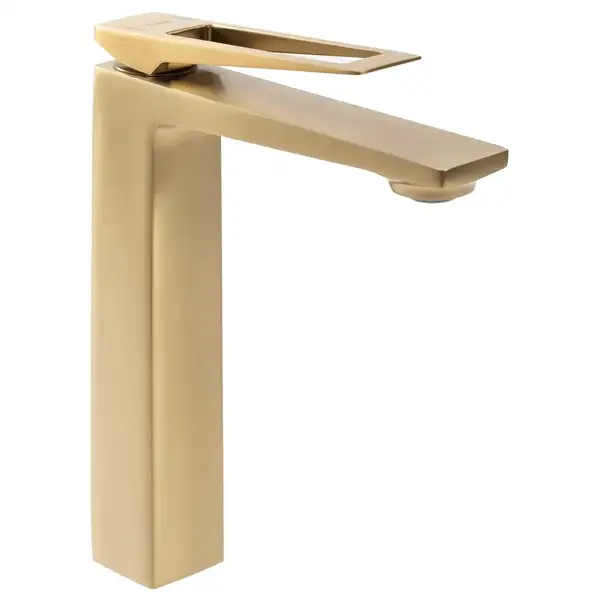 Смеситель для умывальника (раковины) REA PARKER BRUSHED GOLD высокий (REA-B4810)