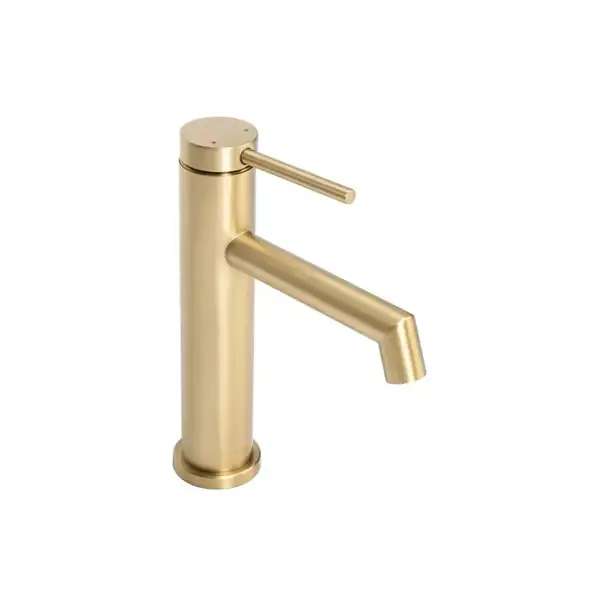 Смеситель для раковины (умывальника) REA FOSS BRUSHED GOLD золотой матовый низкий (REA-B5316)