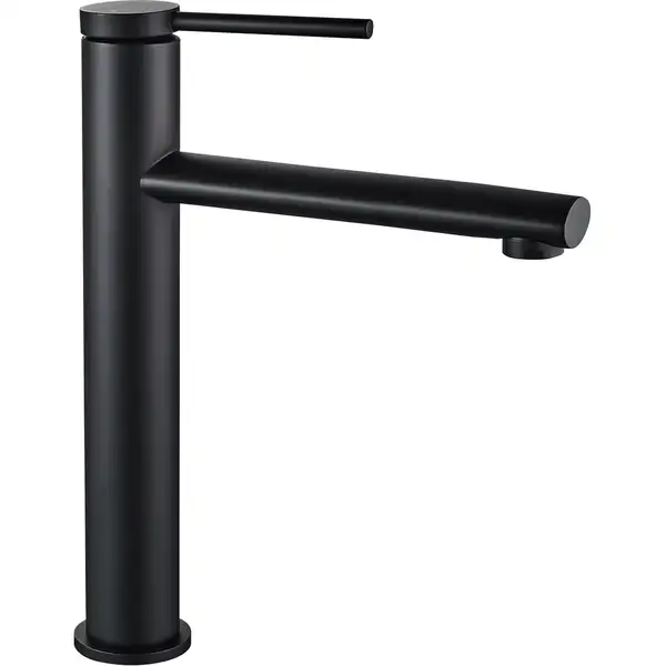Смеситель для раковины (умывальника) REA OVAL BLACK черный высокий (REA-B6511)