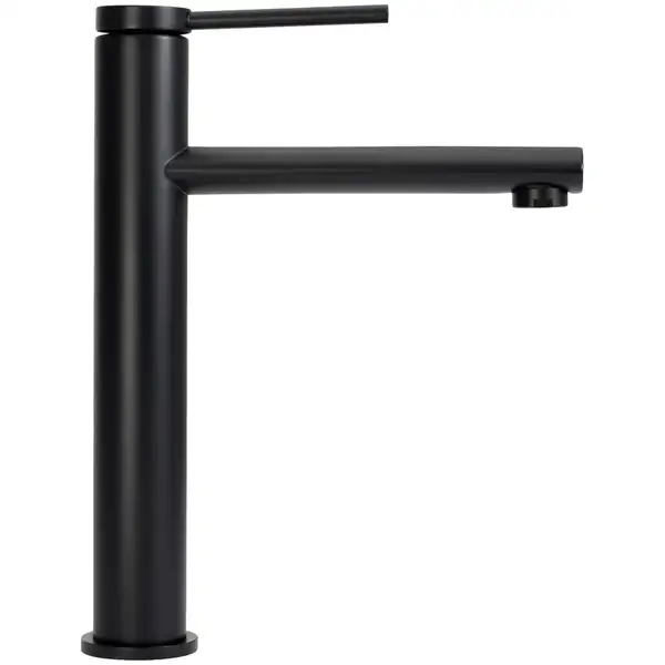 Смеситель для раковины (умывальника) REA OVAL BLACK черный высокий (REA-B6511)