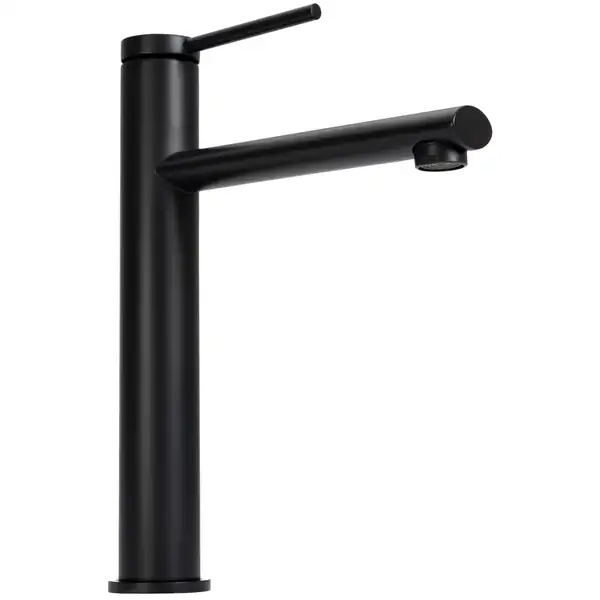 Смеситель для раковины (умывальника) REA OVAL BLACK черный высокий (REA-B6511)