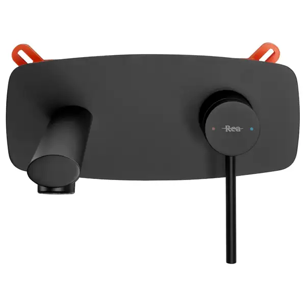 Смеситель для раковины (умывальника) REA OVAL BLACK + BOX черный скрытого монтажа (REA-B8860)