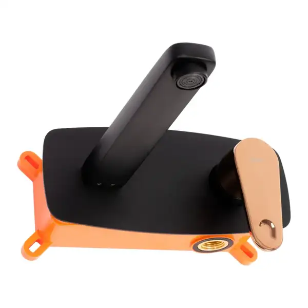 Смеситель для раковины (умывальника) REA MILD BLACK ROSE GOLD + BOX скрытого монтажа (REA-B9142)