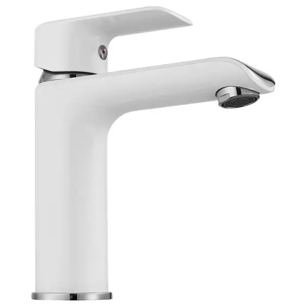 Смеситель для раковины (умывальника) REA  BLOOM WHITE CHROM низкий (REA-B9915)