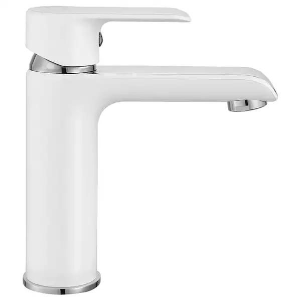 Смеситель для раковины (умывальника) REA  BLOOM WHITE CHROM низкий (REA-B9915)