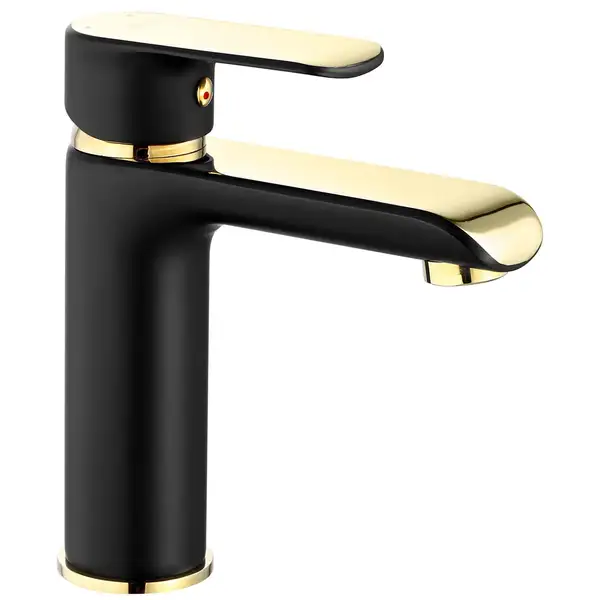 Смеситель для раковины (умывальника) REA  BLOOM BLACK GOLD низкий (REA-B9933)