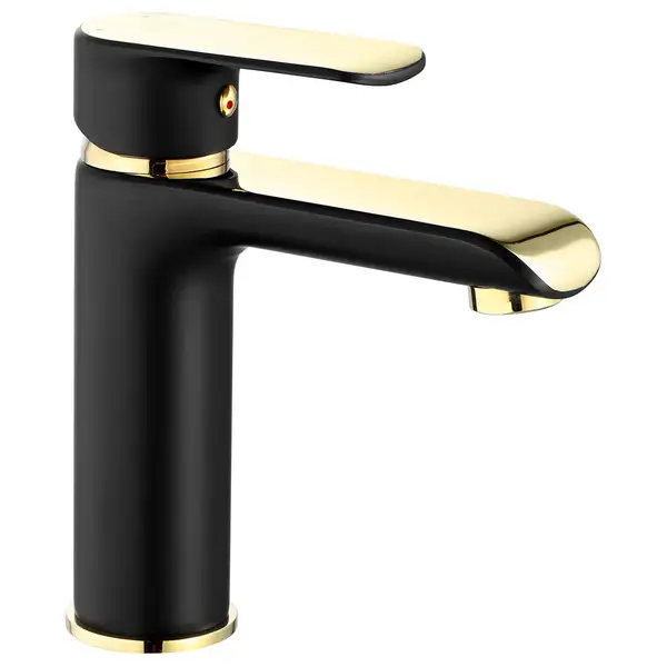 Смеситель для раковины (умывальника) REA  BLOOM BLACK GOLD низкий (REA-B9933)