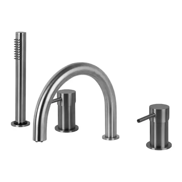 Змішувач до борту ванни Fima Carlo Spillo Steel на 4 отвори, inox (F3074INOX)