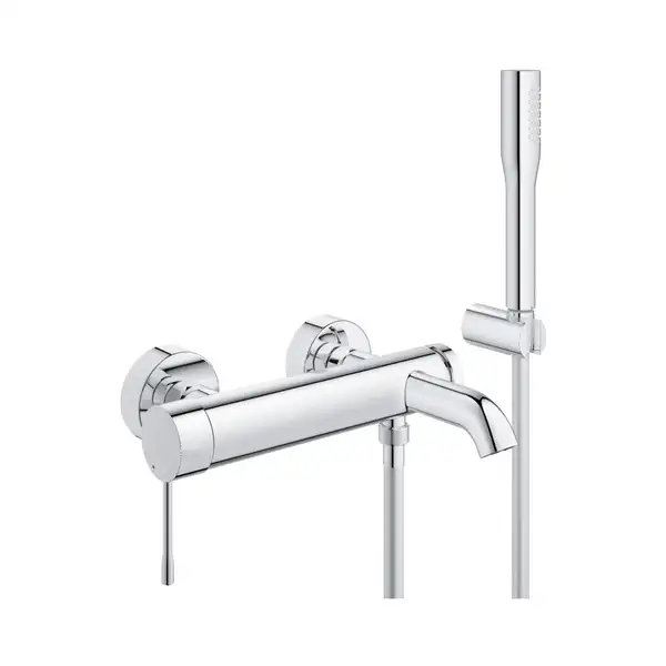 Смеситель однорычажный для ванны Grohe Essence DN 15 (цвет - хром) с ручным душем (33628001) фото 1 Aquada.com.ua