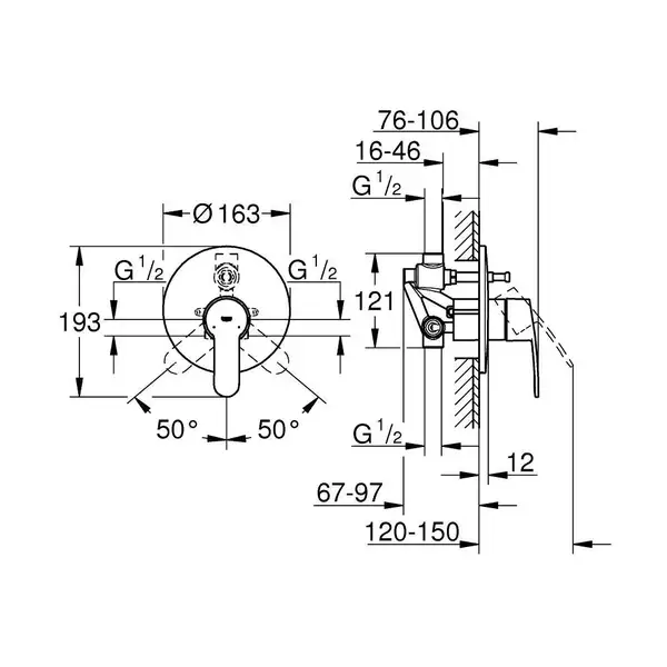 Змішувач для ванни Grohe Eurostyle Cosmopolitan прихованого монтажу, хром (33637002)
