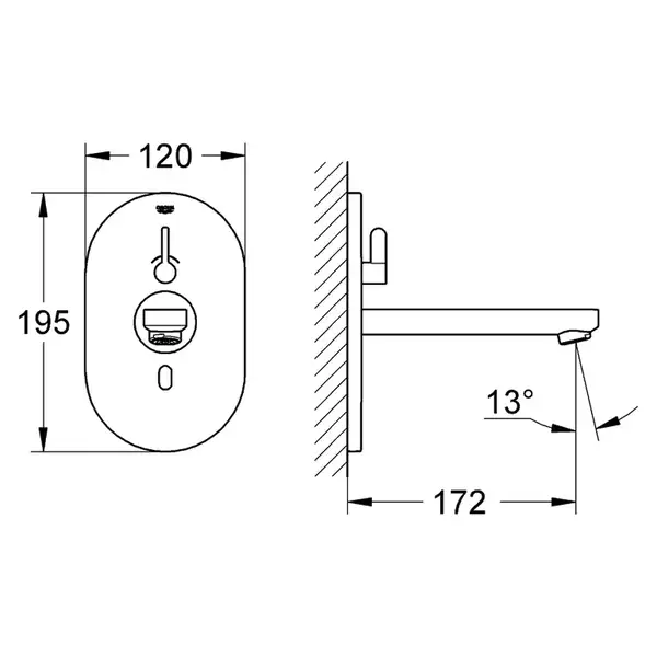 Змішувач для умивальника Grohe Eurosmart Cosmopolitan E Bluetooth електронний 220V, хром (36412000)