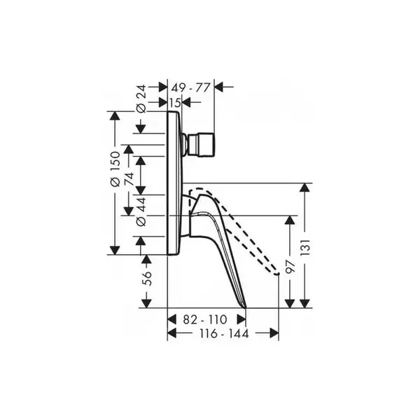 Hansgrohe Novus Смеситель для ванны, хром (71045180)